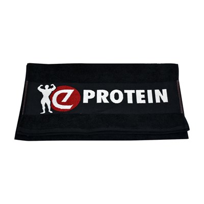 Eprotein Fitness Antrenman Havlusu Siyah Kırmızı Logolu