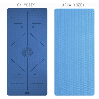 Tusi Yoga Matı ve Pilates Minderi Çift Renk Koyu Lacivert 183cmX0.8cmX68cm
