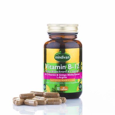 Vitamin Ve Mineraller  Mindivan Vitamin B12+ Ginkgo Bloba+ L Arginin 60 Kapsül