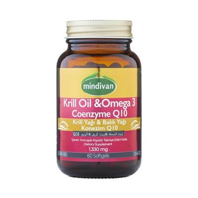 Vitamin Ve Mineraller  Mindivan KrillOil+ Omega 3+ Koenzyme Q10 60 Kapsül