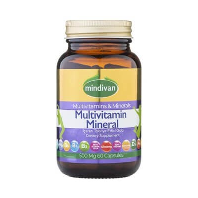 Vitamin Ve Mineraller  Mindivan Multivitamin ve Mineral 60 Kapsül